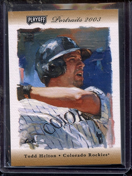 2003 PLAYOFF PORTRAITS TEDD HELTON GAME USED BAT 38/50