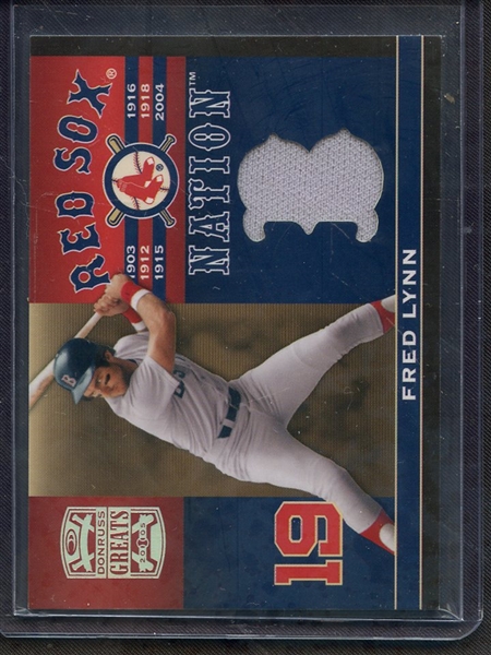 2005 DONRUSS GREATS FRED LYNN GAME USED JERSEY