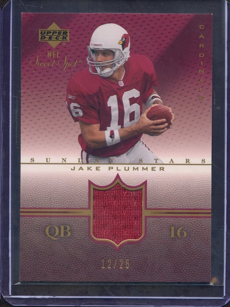 2002 UPPER DECK SWEET SPOT JAKE PLUMMER GAME USED JERSEY 12/25