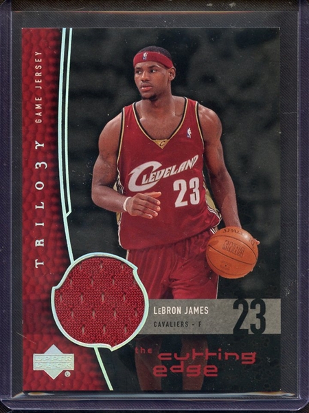 2005 UPPER DECK TRILO3Y LEBRON JAMES GAME USED JERSEY