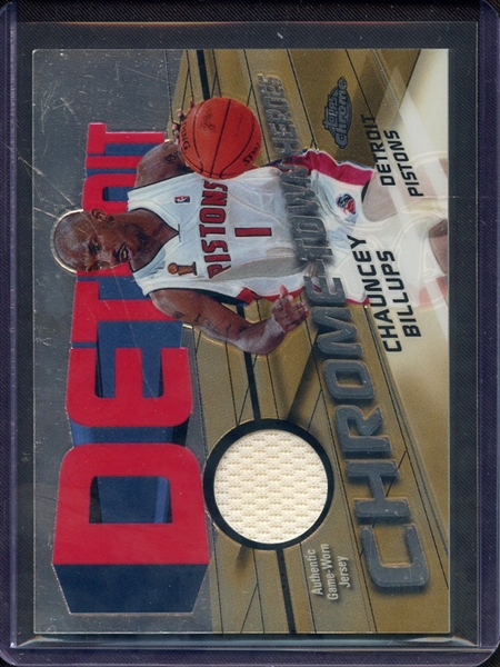 2005 TOPPS CHROME CHROME TOWN HEROES CHAUNCEY BILLUPS GAME USED JERSEY 122/211