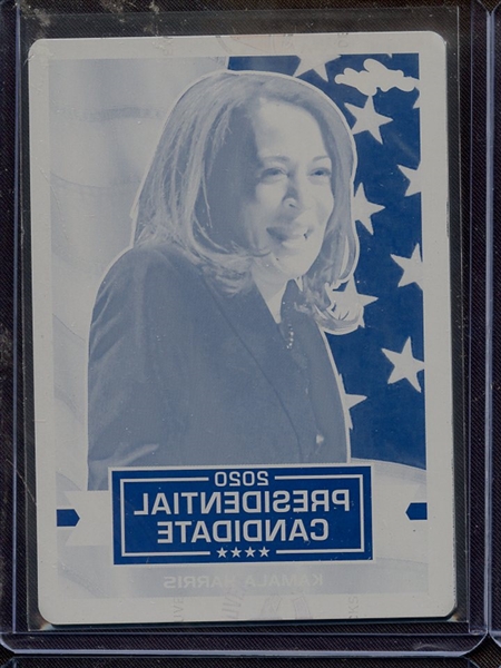 2019 LEAF 2020 PRESIDENTIAL CANDIDATES CYAN PRINTING PLATE KAMALA HARRIS 1/1