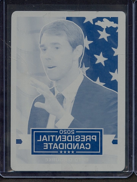 2019 LEAF 2020 PRESIDENTIAL CANDIDATES CYAN PRINTING PLATE BETO O'ROURKE 1/1