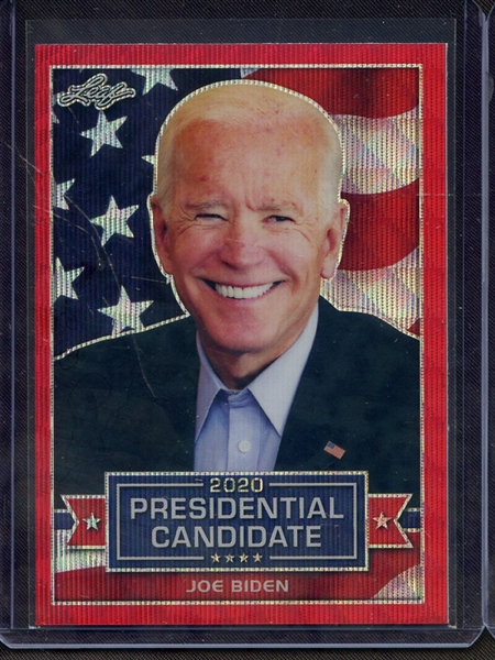 2019 LEAF 2020 PRESIDENTIAL CANDIDATES RED PRISMATIC WAVE JOE BIDEN 1/2