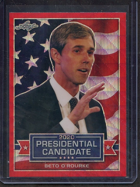 2019 LEAF 2020 PRESIDENTIAL CANDIDATES RED PRISMATIC WAVE BETO O'ROURKE 1/2