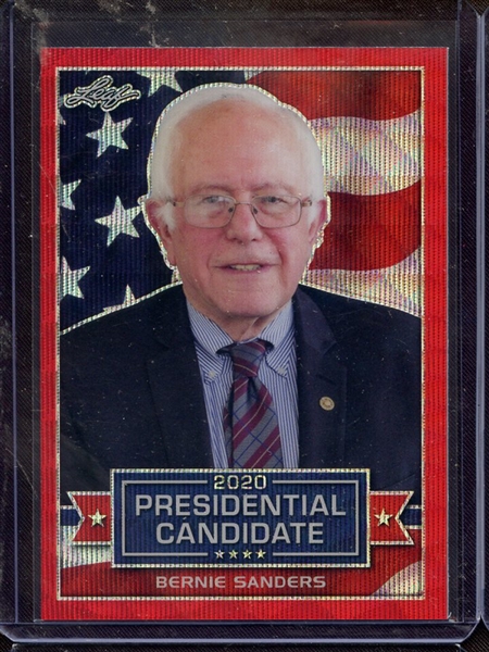 2019 LEAF 2020 PRESIDENTIAL CANDIDATES RED PRISMATIC WAVE BERNIE SANDERS 1/2