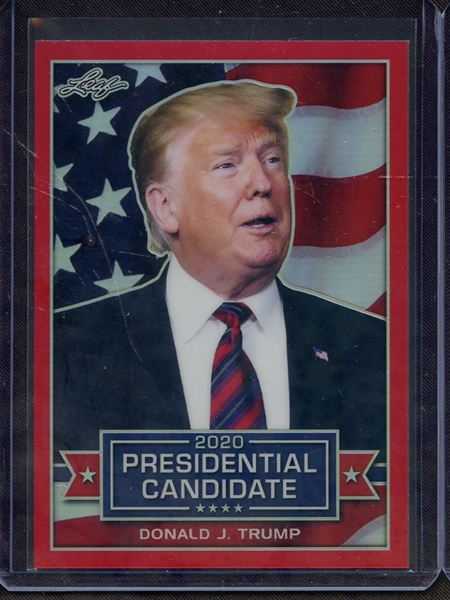 2019 LEAF 2020 PRESIDENTIAL CANDIDATES RED PRISMATIC DONALD J TRUMP 5/5