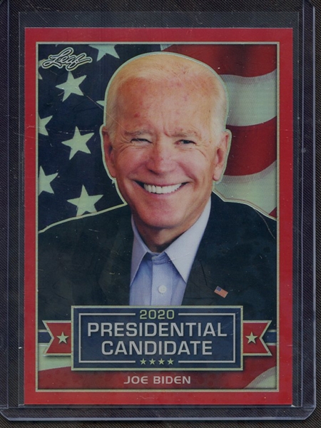 2019 LEAF 2020 PRESIDENTIAL CANDIDATES RED PRISMATIC JOE BIDEN 5/5