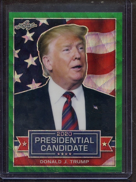 2019 LEAF 2020 PRESIDENTIAL CANDIDATES GREEN PRISMATIC WAVE DONALD J TRUMP 4/5