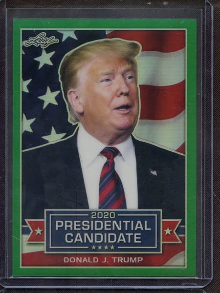 2019 LEAF 2020 PRESIDENTIAL CANDIDATES GREEN PRISMATIC DONALD J TRUMP 2/10