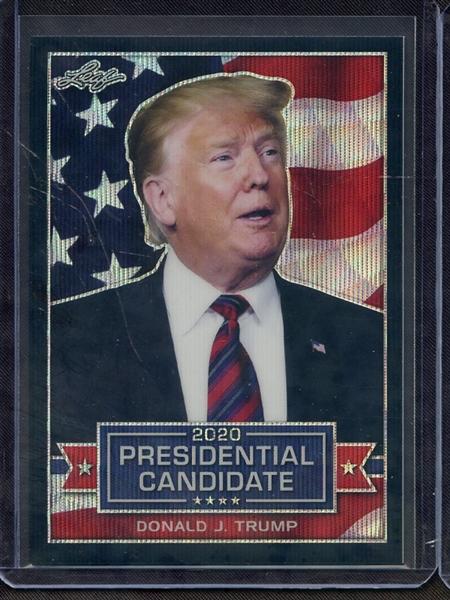 2019 LEAF 2020 PRESIDENTIAL CANDIDATES BLACK PRISMATIC WAVE DONALD J TRUMP 2/7