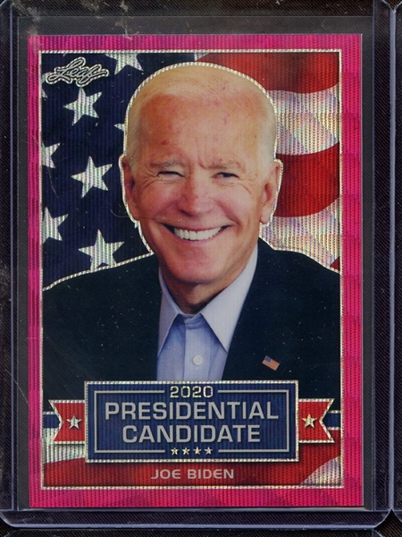 2019 LEAF 2020 PRESIDENTIAL CANDIDATES PINK PRISMATIC WAVE JOE BIDEN 3/10