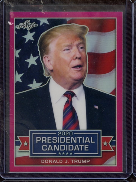 2019 LEAF 2020 PRESIDENTIAL CANDIDATES PINK PRISMATIC DONALD J TRUMP 5/20