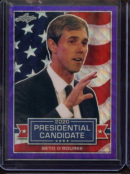 2019 LEAF 2020 PRESIDENTIAL CANDIDATES PURPLE PRISMATIC WAVE BETO O'ROURKE 10/15