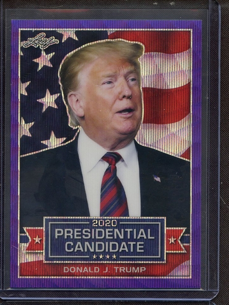 2019 LEAF 2020 PRESIDENTIAL CANDIDATES PURPLE PRISMATIC WAVE DONALD J TRUMP 10/15