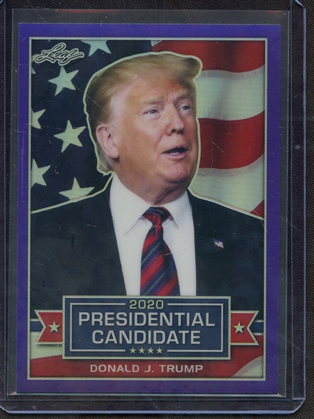 2019 LEAF 2020 PRESIDENTIAL CANDIDATES PURPLE PRISMATIC DONALD J TRUMP 8/25