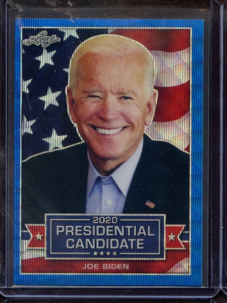 2019 LEAF 2020 PRESIDENTIAL CANDIDATES BLUE PRISMATIC WAVE JOE BIDEN 4/20