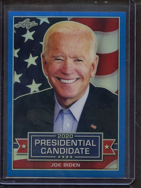 2019 LEAF 2020 PRESIDENTIAL CANDIDATES BLUE PRISMATIC JOE BIDEN 5/35