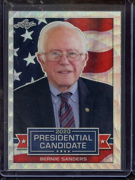 2019 LEAF 2020 PRESIDENTIAL CANDIDATES SILVER PRISMATIC WAVE BERNIE SANDERS