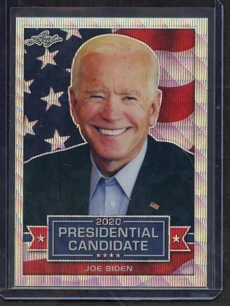 2019 LEAF 2020 PRESIDENTIAL CANDIDATES SILVER PRISMATIC WAVE JOE BIDEN