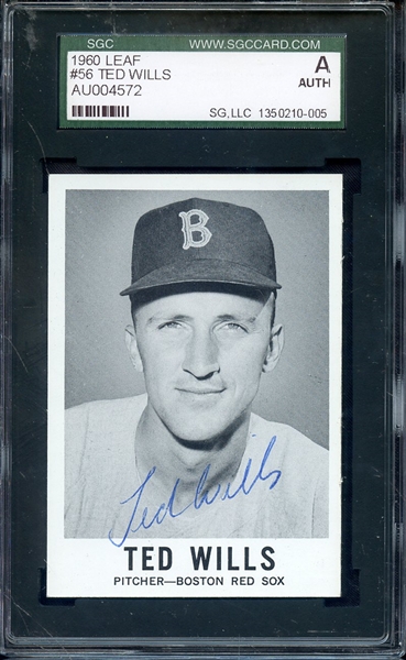 1960 LEAF 56 SIGNED TED WILLS SGC AUTHENTIC