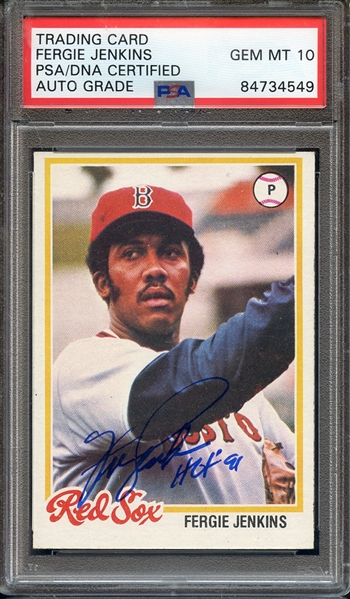 1978 TOPPS 720 SIGNED FERGIE JENKINS HOF 91 PSA/DNA AUTO 10