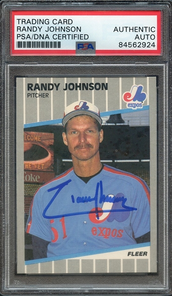 1989 FLEER 381 SIGNED RANDY JOHNSON PSA/DNA AUTO AUTHENTIC