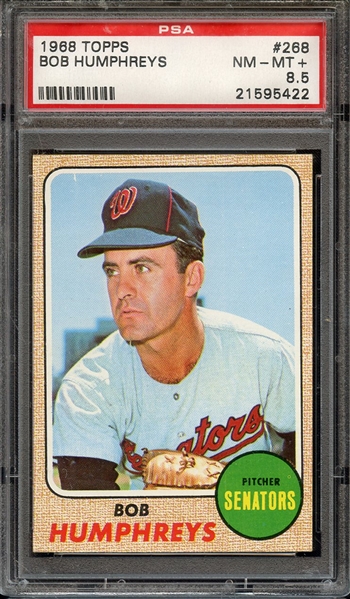 1968 TOPPS 268 BOB HUMPHREYS PSA NM-MT+ 8.5