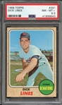 1968 TOPPS 291 DICK LINES PSA NM-MT+ 8.5