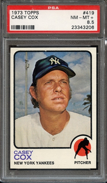 1973 TOPPS 419 CASEY COX PSA NM-MT+ 8.5