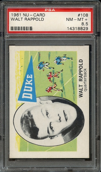 1961 NU-CARD 108 WALT RAPPOLD PSA NM-MT+ 8.5