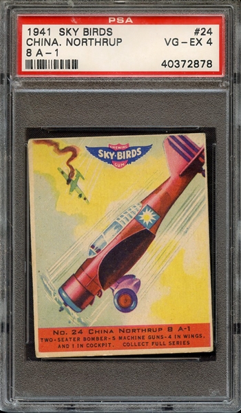 1941 SKY BIRDS 24 CHINA NORTHRUP 8 A-1 PSA VG-EX 4