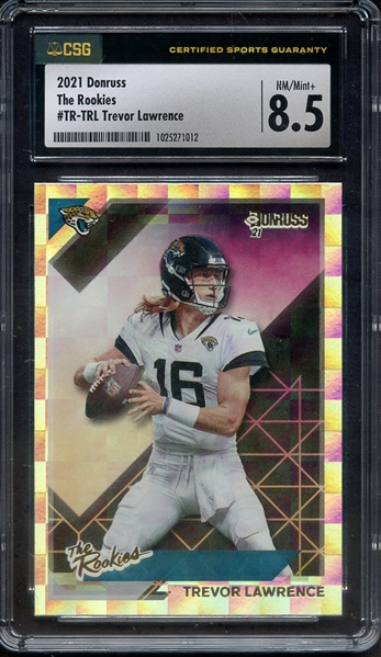 2021 DONRUSS THE ROOKIES TREVOR LAWRENCE CSG NM-MT+ 8.5