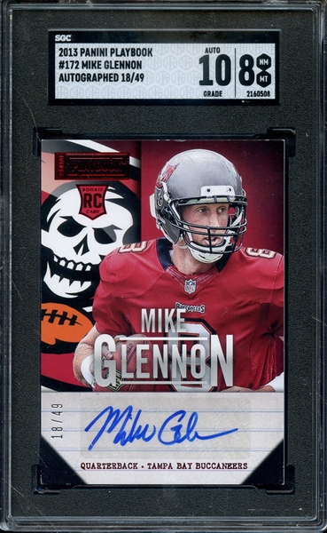 2013 PANINI PLAYBOOK AUTOGRAPHED 172 MIKE GLENNON 18/49 SGC NM-MT 8 AUTO 10