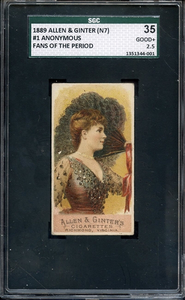 1889 ALLEN & GINTER FANS OF THE PERIOD 1 ANONYMOUS SGC GOOD+ 35 / 2.5