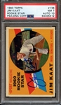 1960 TOPPS 136 SIGNED JIM KAAT PSA NM 7 PSA/DNA AUTO 10