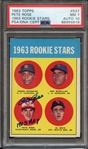 1963 TOPPS 537 SIGNED PETE ROSE "1963 ROY" PSA NM 7 PSA/DNA AUTO 10