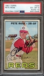 1967 TOPPS 430 SIGNED PETE ROSE PSA EX-MT 6 PSA/DNA AUTO 10