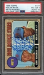 1968 TOPPS 177 SIGNED NOLAN RYAN "HOF 99" "324 WINS" "5714 KS" "7 NO HITTERS" "STRIKEOUT KING" PSA VG-EX 4 PSA/DNA AUTO 10