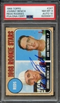 1968 TOPPS 247 SIGNED JOHNNY BENCH PSA NM-MT 8 PSA/DNA AUTO 10