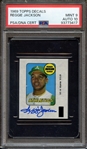 1969 TOPPS DECALS SIGNED REGGIE JACKSON PSA MINT 9 PSA/DNA AUTO 10