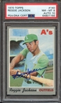 1970 TOPPS 140 SIGNED REGGIE JACKSON PSA NM-MT 8 PSA/DNA AUTO 10