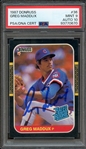 1987 DONRUSS 36 SIGNED GREG MADDUX PSA MINT 9 PSA/DNA AUTO 10