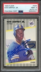 1989 FLEER 548 SIGNED KEN GRIFFEY JR PSA MINT 9 PSA/DNA AUTO 10