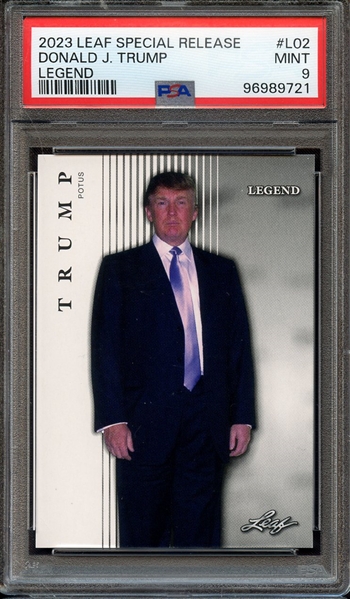 2023 LEAF SPECIAL RELEASE LEGEND L02 DONALD J. TRUMP PSA MINT 9