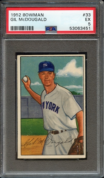 1952 BOWMAN 33 GIL McDOUGALD PSA EX 5