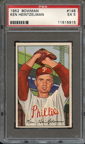 1952 BOWMAN 148 KEN HEINTZELMAN PSA EX 5