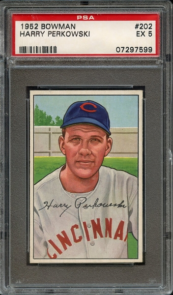 1952 BOWMAN 202 HARRY PERKOWSKI PSA EX 5