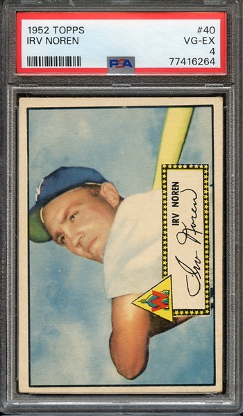 1952 TOPPS 40 IRV NOREN PSA VG-EX 4