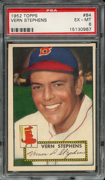 1952 TOPPS 84 VERN STEPHENS PSA EX-MT 6